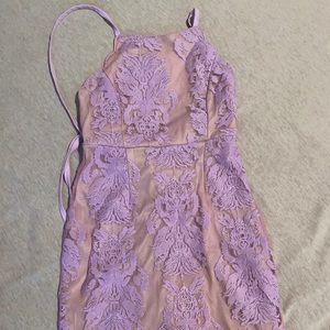 lace lavender party dress